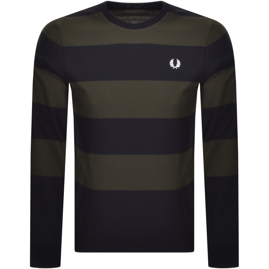 Alternative Image for ProductFred Perry Bold Striped Pique T Shirt Black1
